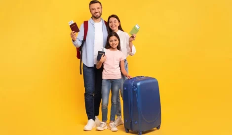Young Couples Travelling to abroad with their kid