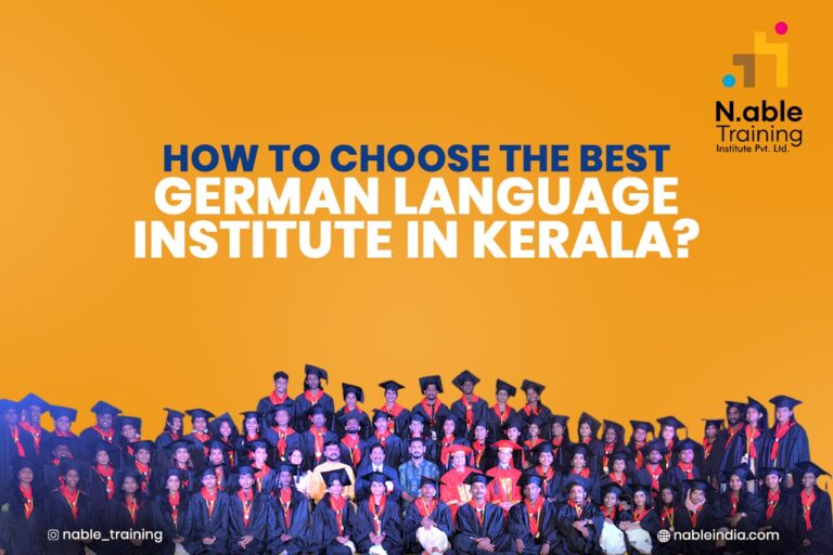 Student attending German language training at an institute in Kerala